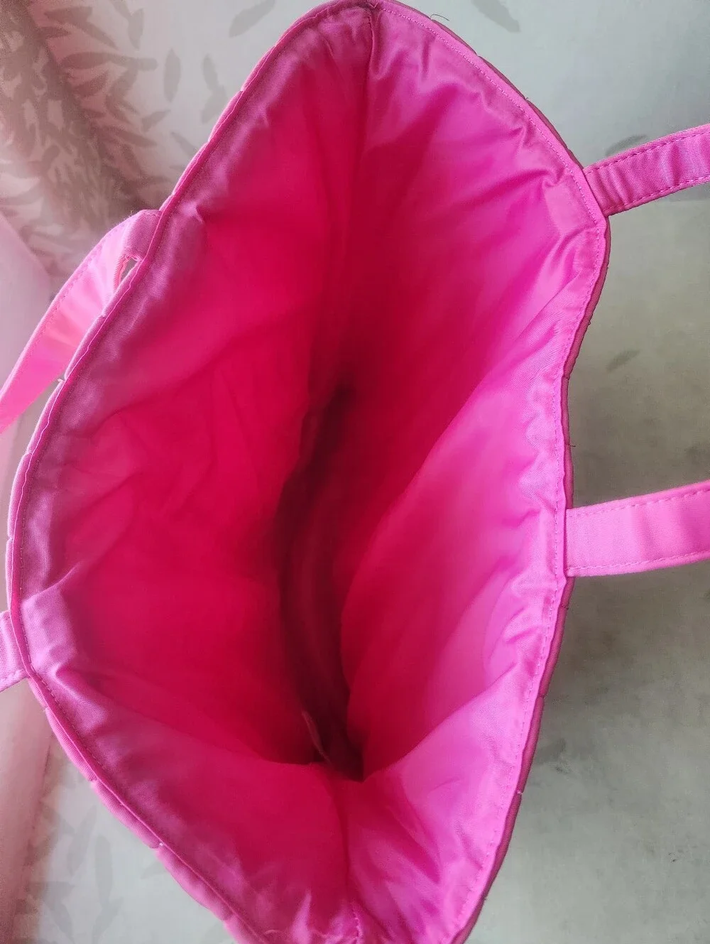 kate spade Hot Pink Quilted Tote with Bow Accent